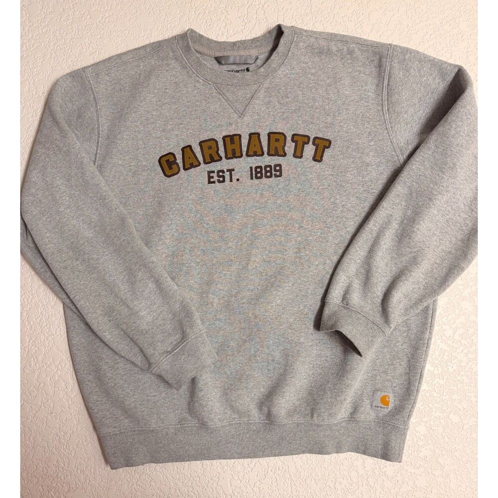 Carhartt Loose Fit Logo Crewneck Sweatshirt Gray Size L